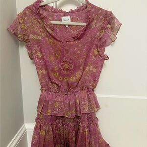 Misa Los Angeles Pink Floral Mini Dress